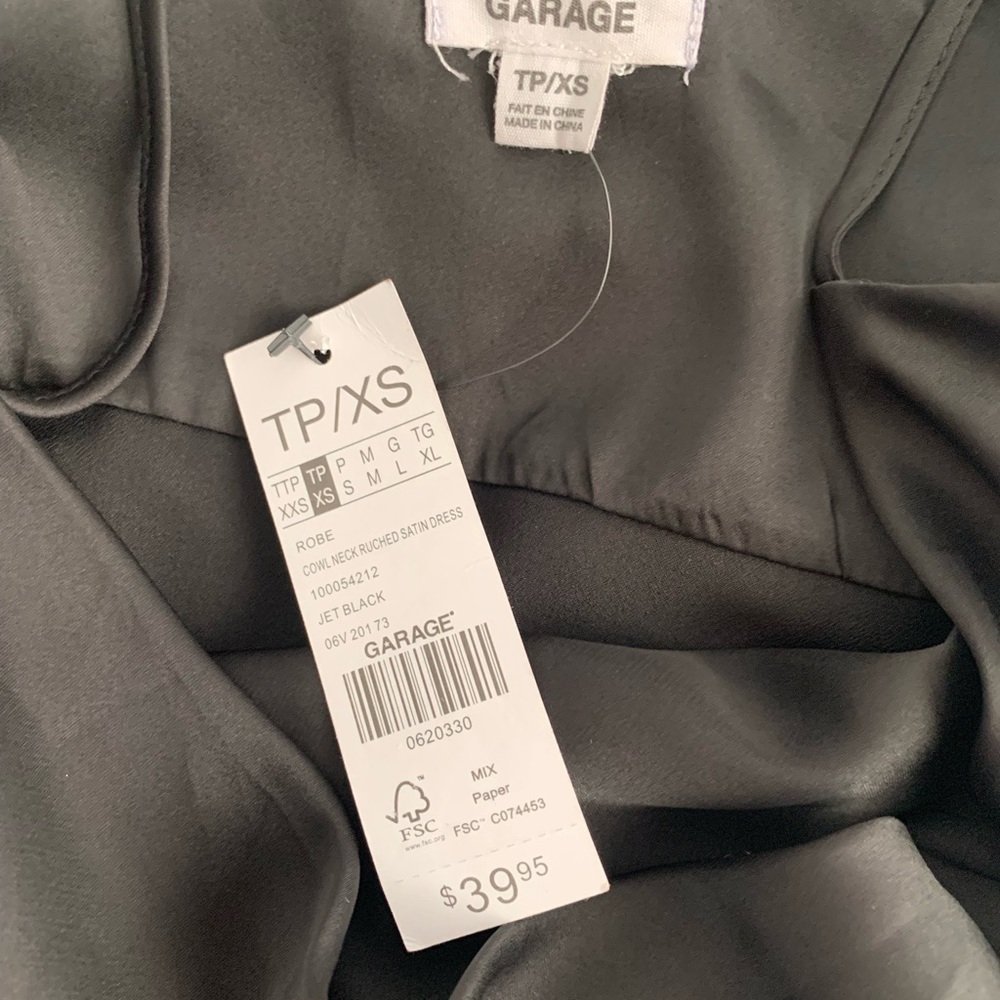 GARAGE COWL NECK SATIN DRESS - Picture 4 of 4